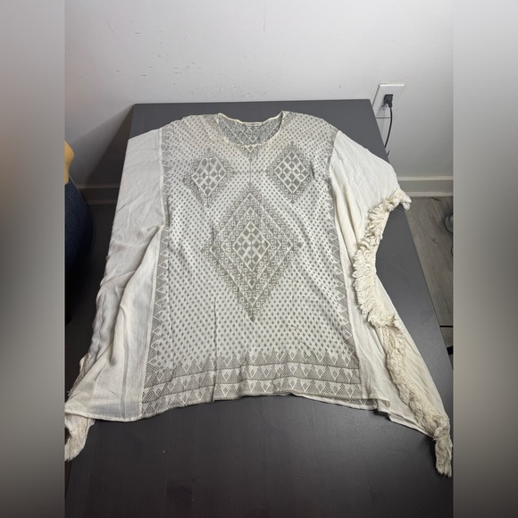 Mes Demoiselles Cotton Open Knit Crochet Tunic Coverup Top O/S - Picture 4 of 8